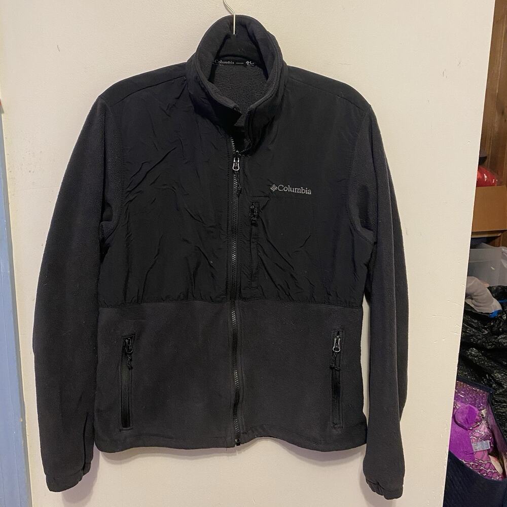Columbia Women's L Fleece Full Zip Jacket Outdoors Camping Hiking Black Pockets - Picture 6 of 11